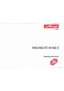 Metz 40 MZ 2 manual. Camera Instructions.